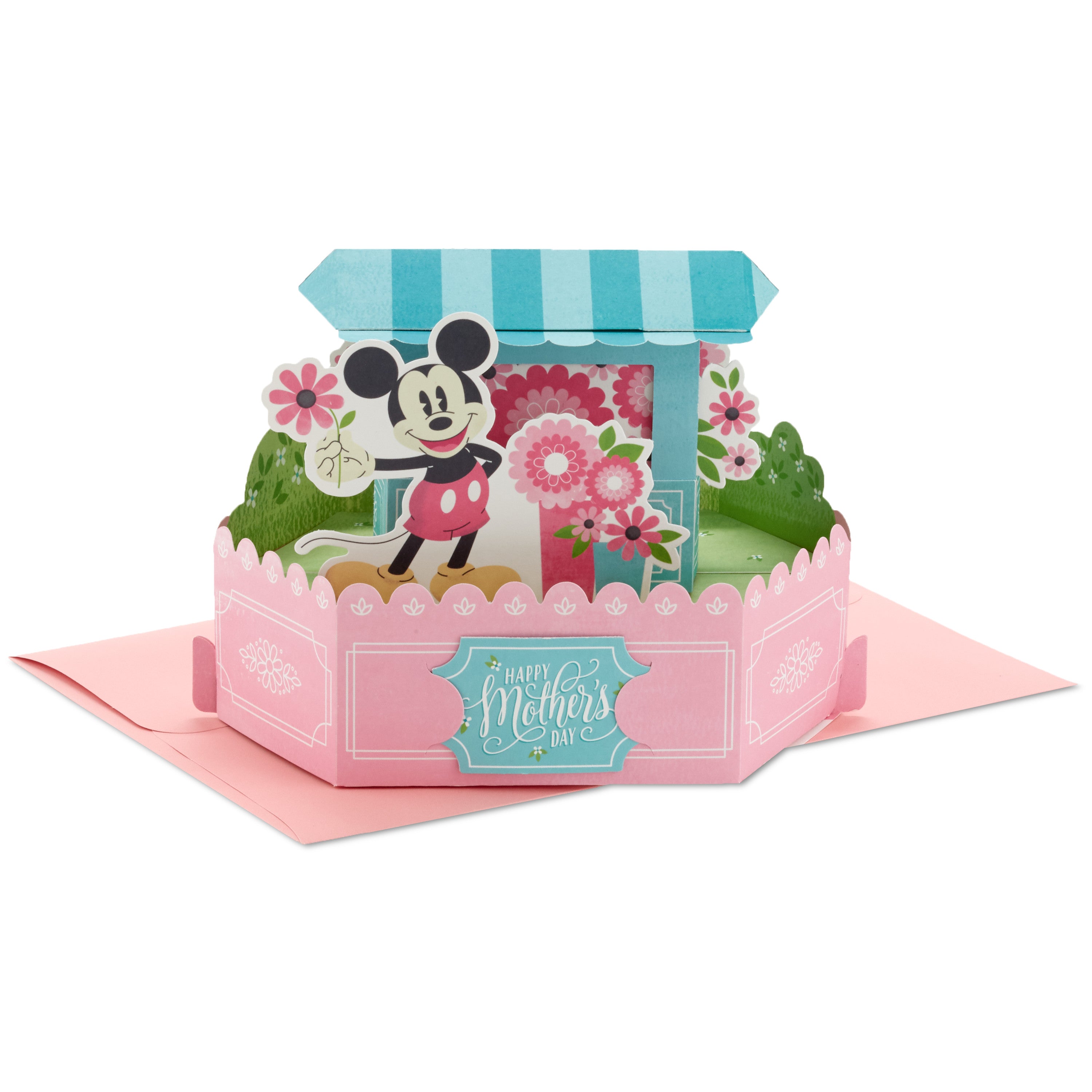 Paper Wonder Pop Up Mothers Day Card (Mickey Mouse Flower Cart)