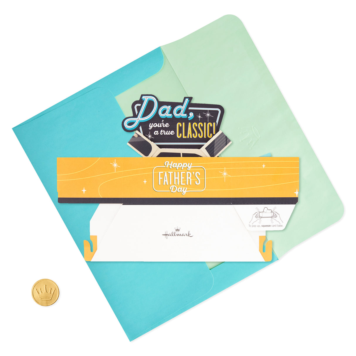 Paper Wonder Displayable Pop Up Fathers Day Card for Dad (Classic Car)