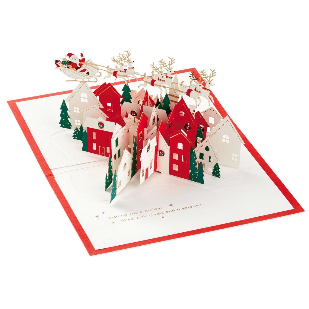 Signature Paper Wonder Pop Up Christmas Card (Santa and His Reindeer)