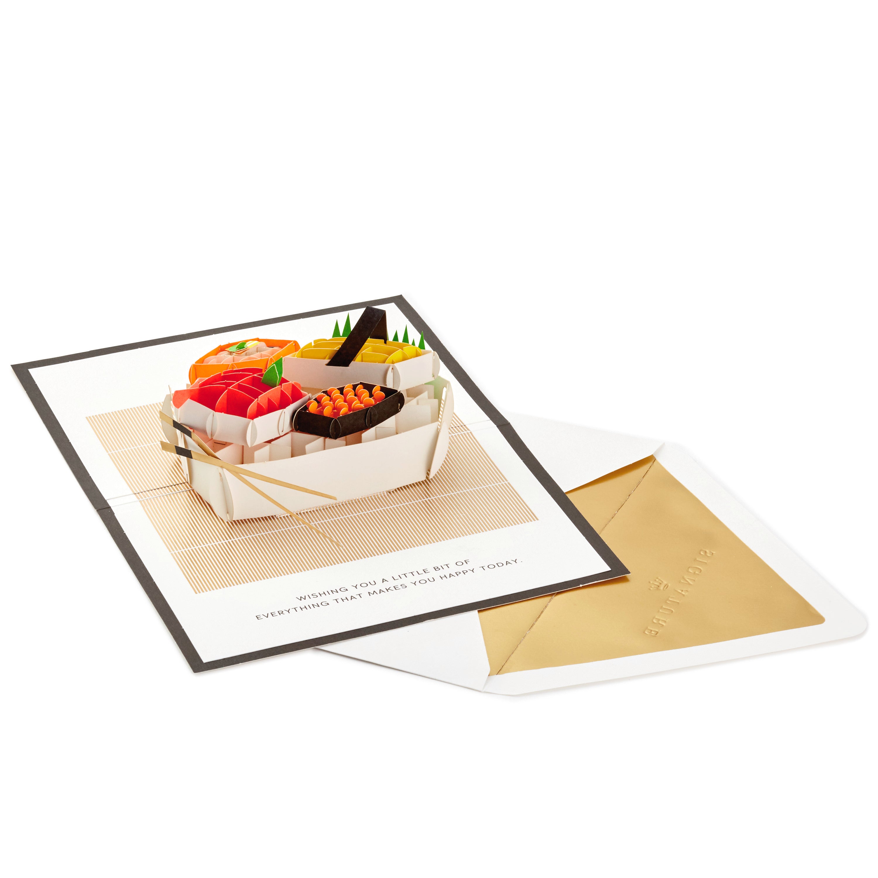 Signature Paper Wonder Pop Up Birthday Card (Sushi, Everything That Makes You Happy)