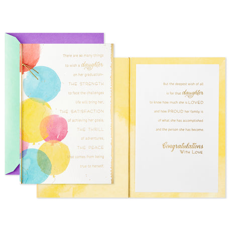 Graduation Card for Daughter (Congratulations with Love)