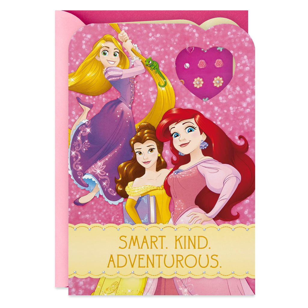 Birthday Card for Kids (Disney Princess Earring Stickers)