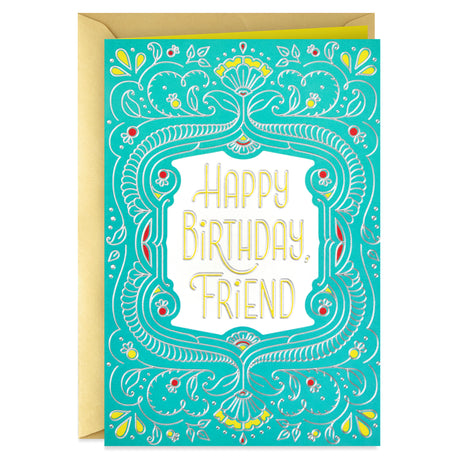 Golden Thread Birthday Card for Friend (Celebrating You)