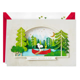 Signature Peanuts Fathers Day Card (Snoopy and Woodstock Canoeing)
