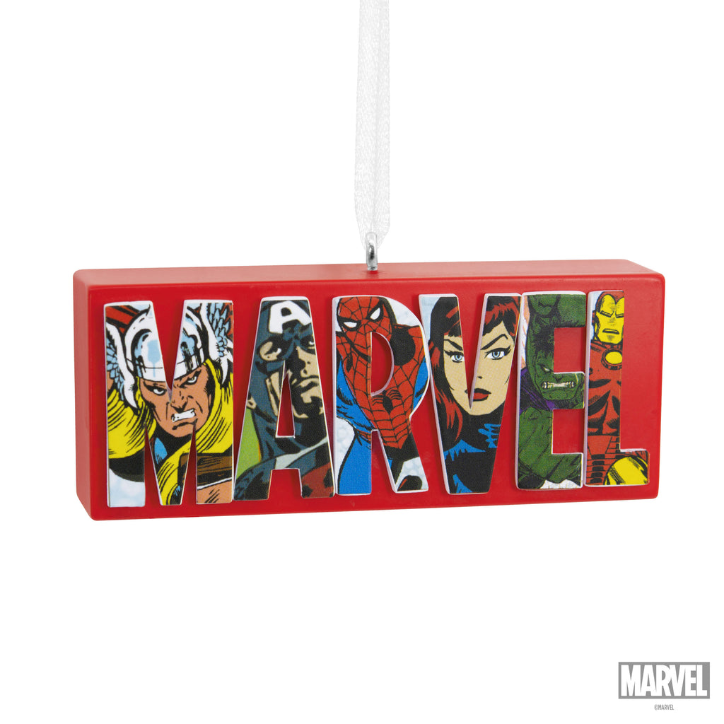 Marvel Comics Heroes and Villains Logo Christmas Ornament