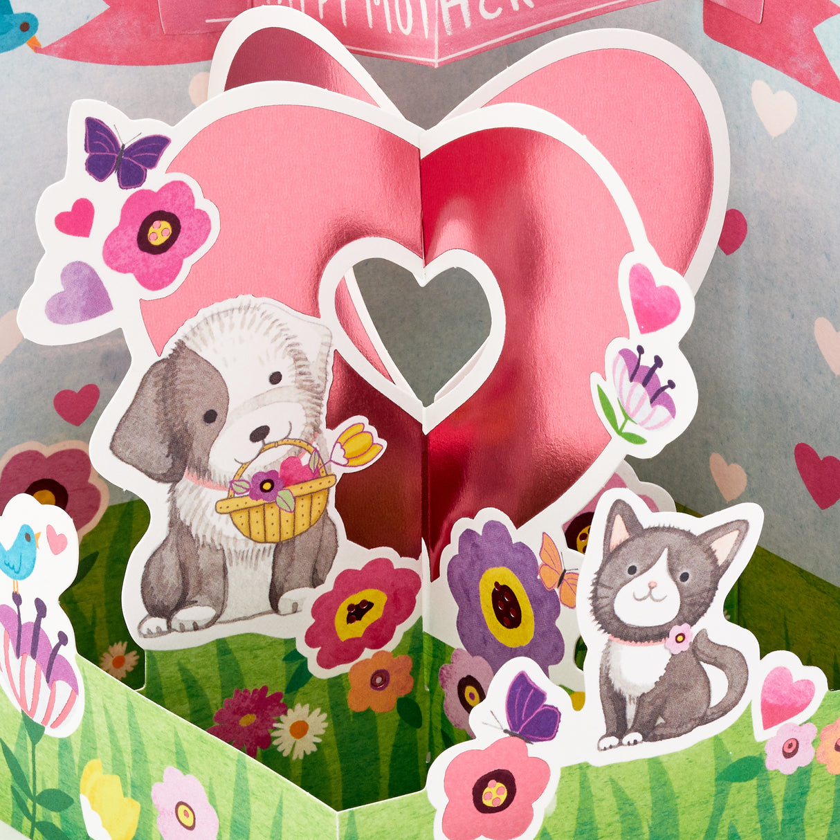 Paper Wonder Displayable Pop Up Mothers Day Card (Cat and Dog)