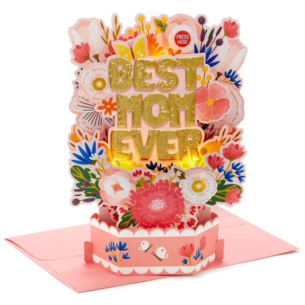 Paper Wonder Birthday Pop Up Card for Mom with Light and Sound (Best Mom Ever)