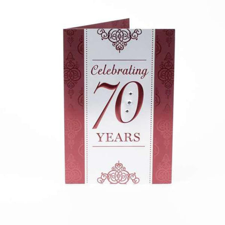 70th Birthday Greeting Card (Scrollwork Pattern)