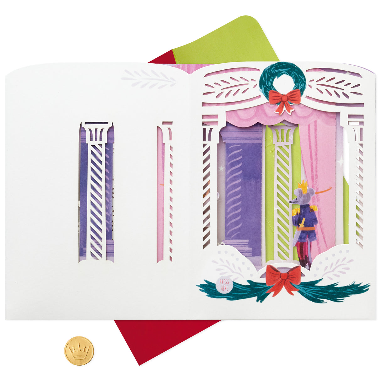 Paper Wonder Musical Pop Up Christmas Card (Nutcracker, Plays Dance of the Sugar Plum Fairy)