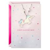 Signature Valentines Day Card for Kids (Removable Unicorn Necklace)