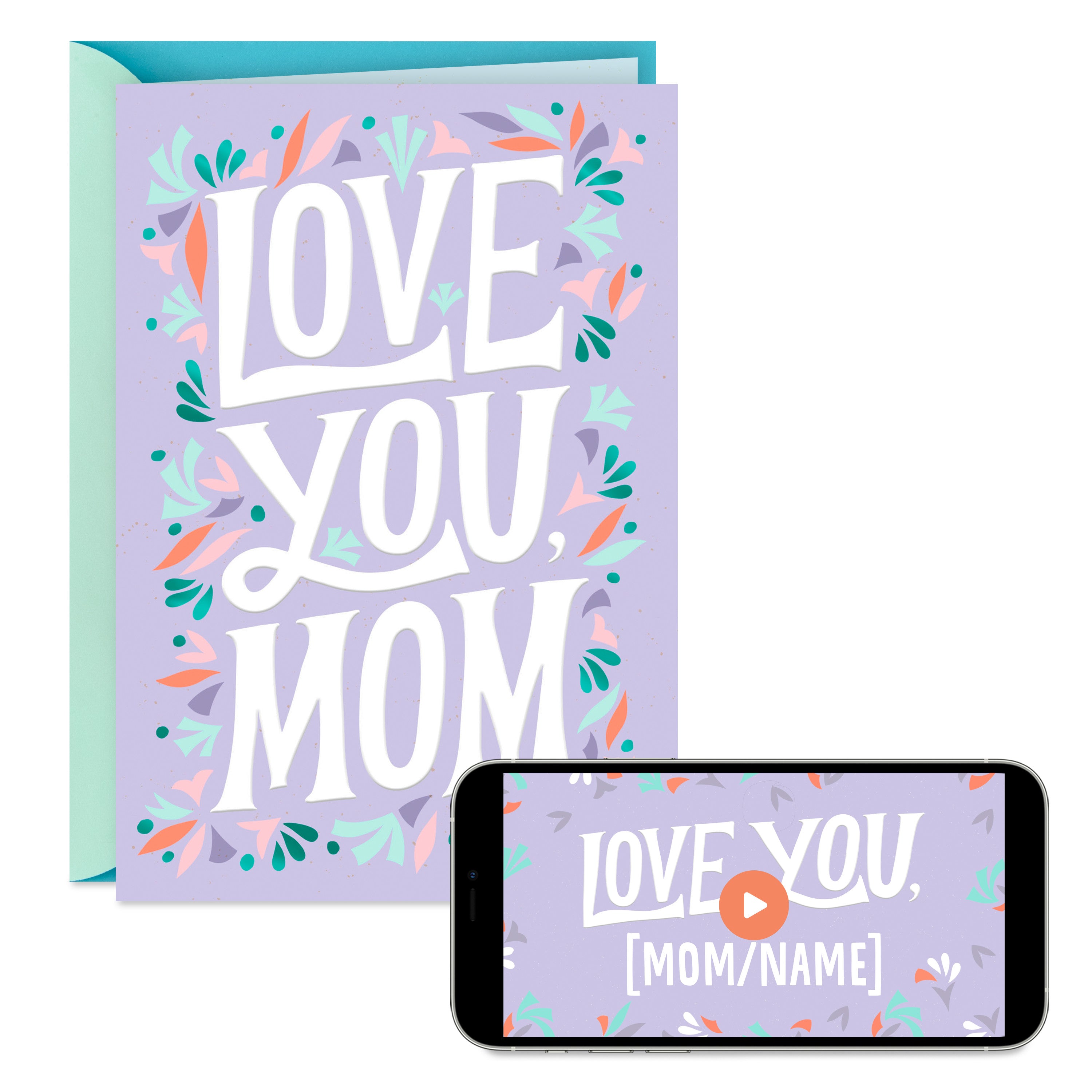 Personalized Video Mothers Day Card for Mom, Love You (Record Your Own Video Greeting)