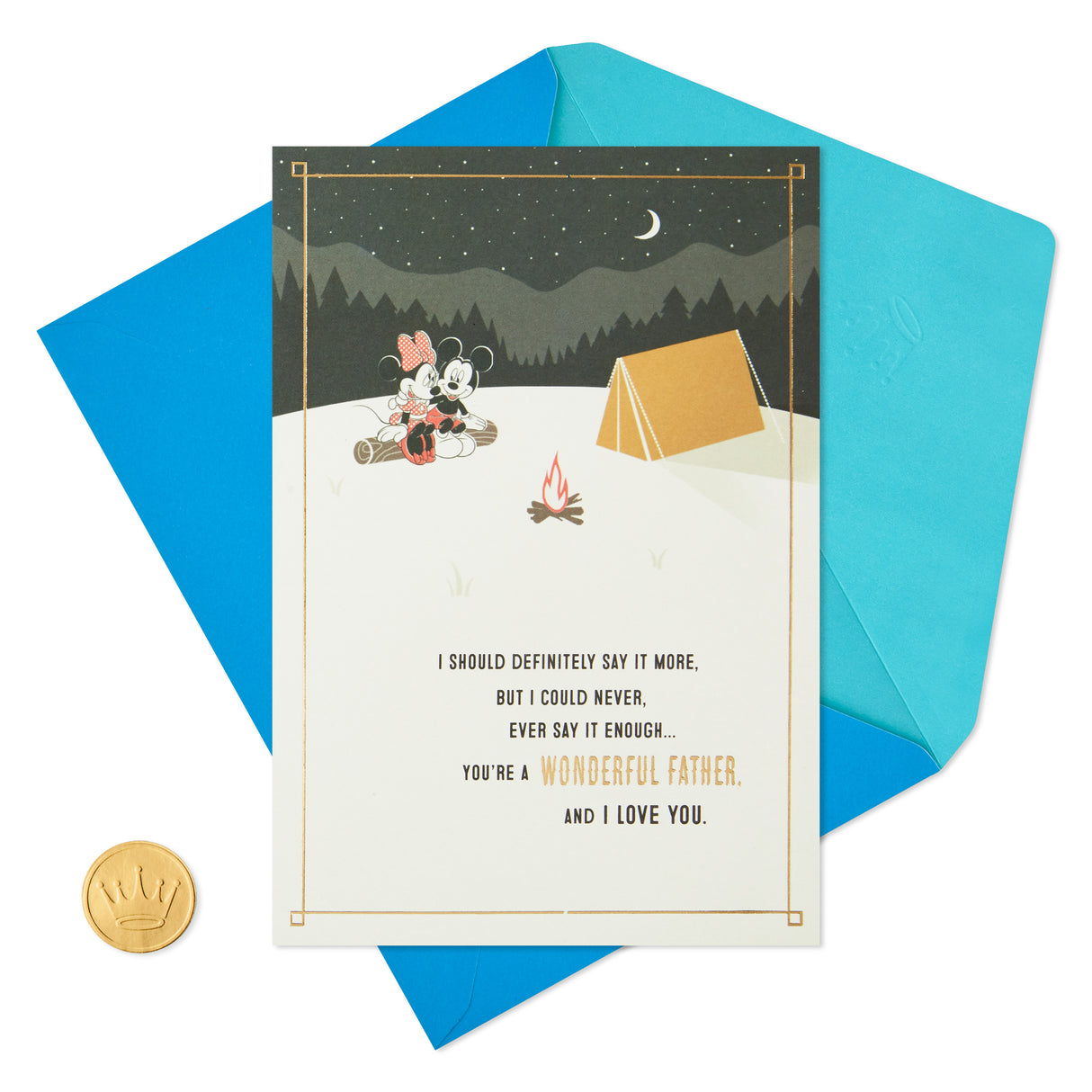 Fathers Day Card for Husband (Mickey Mouse and Minnie Mouse Camping)
