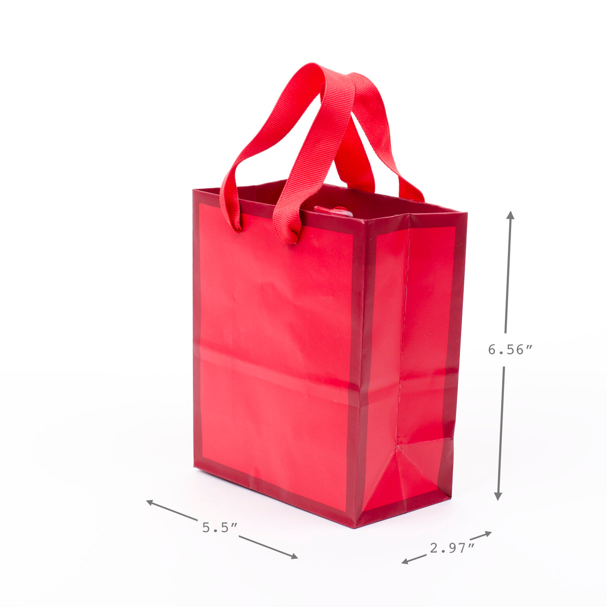 6" Small Solid Color Gift Bags - Pack of 5 in Red, Green, Blue, Light Pink, Hot Pink for Birthdays, Holidays, Parties or Any Occasion