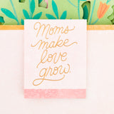 Paper Wonder Displayable Pop Up Birthday Card for Mom or Mothers Day Card (Pink and Gold Bouquet)