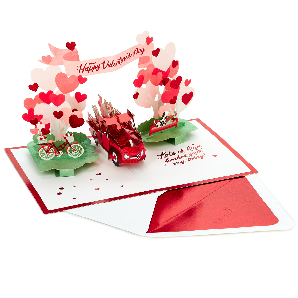 Signature Paper Wonder Pop Up Valentines Day Card (Vintage Red Truck)