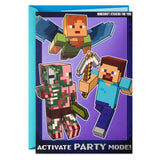 Minecraft Birthday Card for Kids with Stickers (Party Mode)