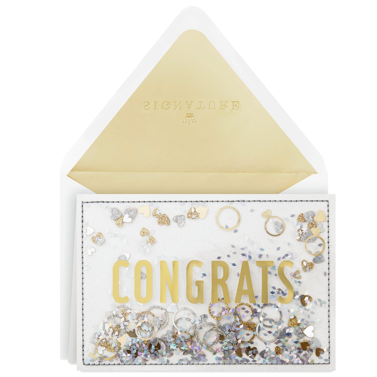 Signature Congratulations Engagement Card, Bridal Shower Card, Wedding Card (Congrats Confetti)