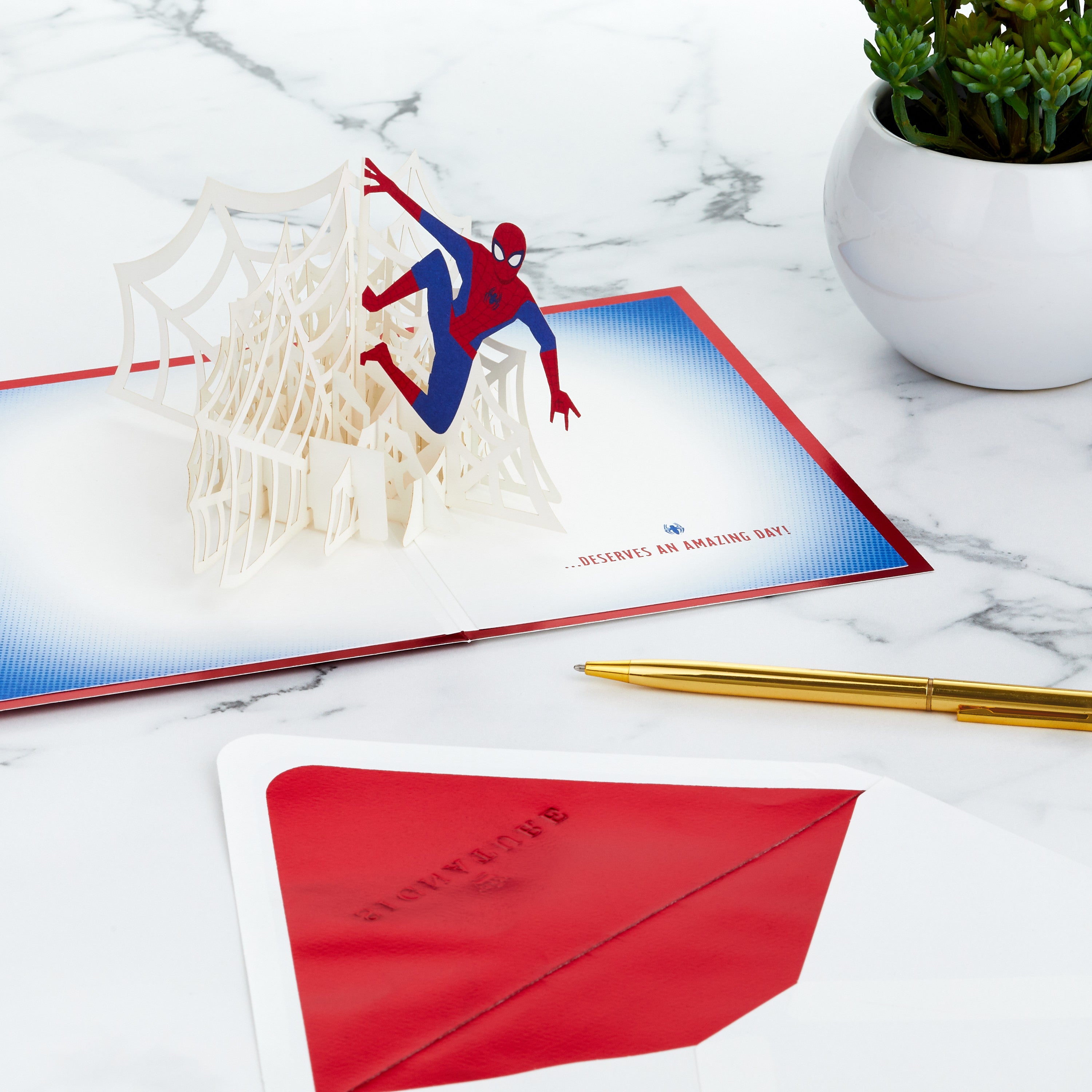 Signature Paper Wonder Pop Up Birthday Card or Fathers Day Card (Spider-Man)