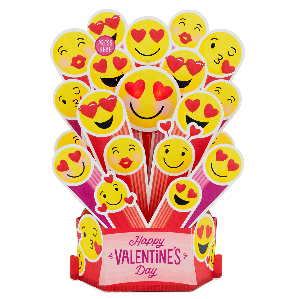 Paper Wonder Pop Up Musical Valentines Day Card (Emojis, Plays You Make My Dreams)