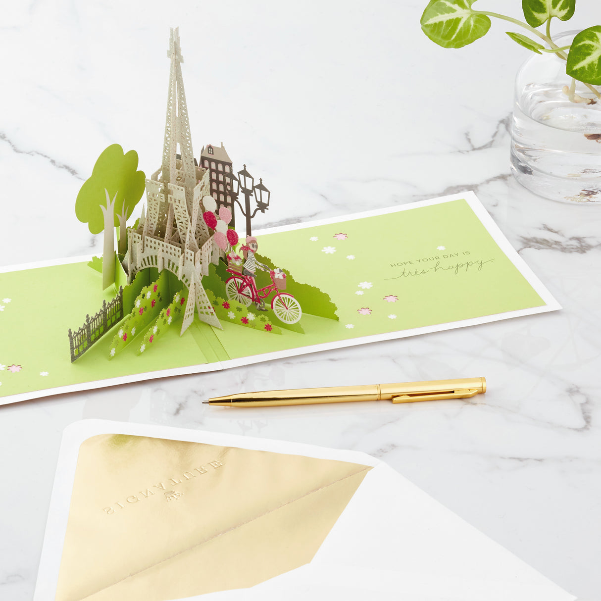 Signature Paper Wonder Pop Up Birthday Card (Paris, Trés Happy)