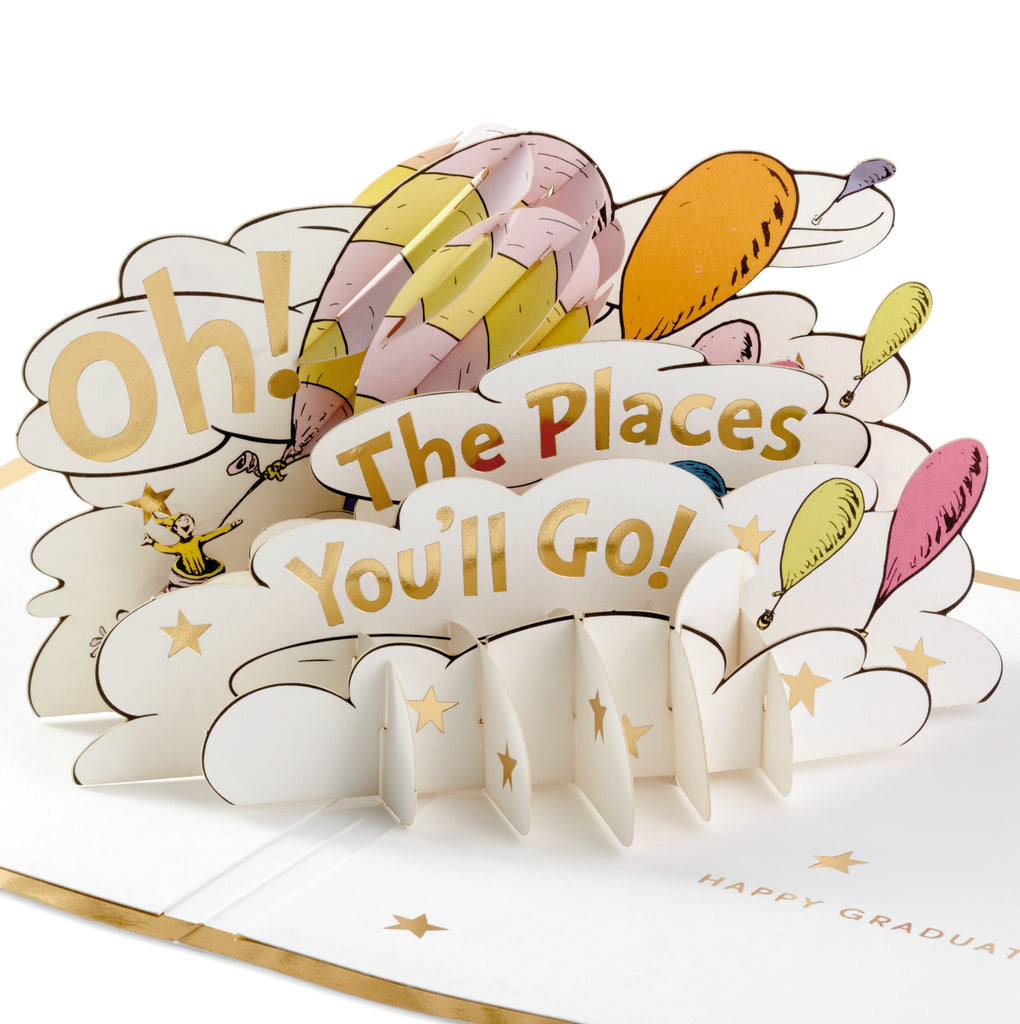 Signature Paper Wonder Dr. Seuss Pop Up Graduation Card (Oh, the Places You'll Go!)