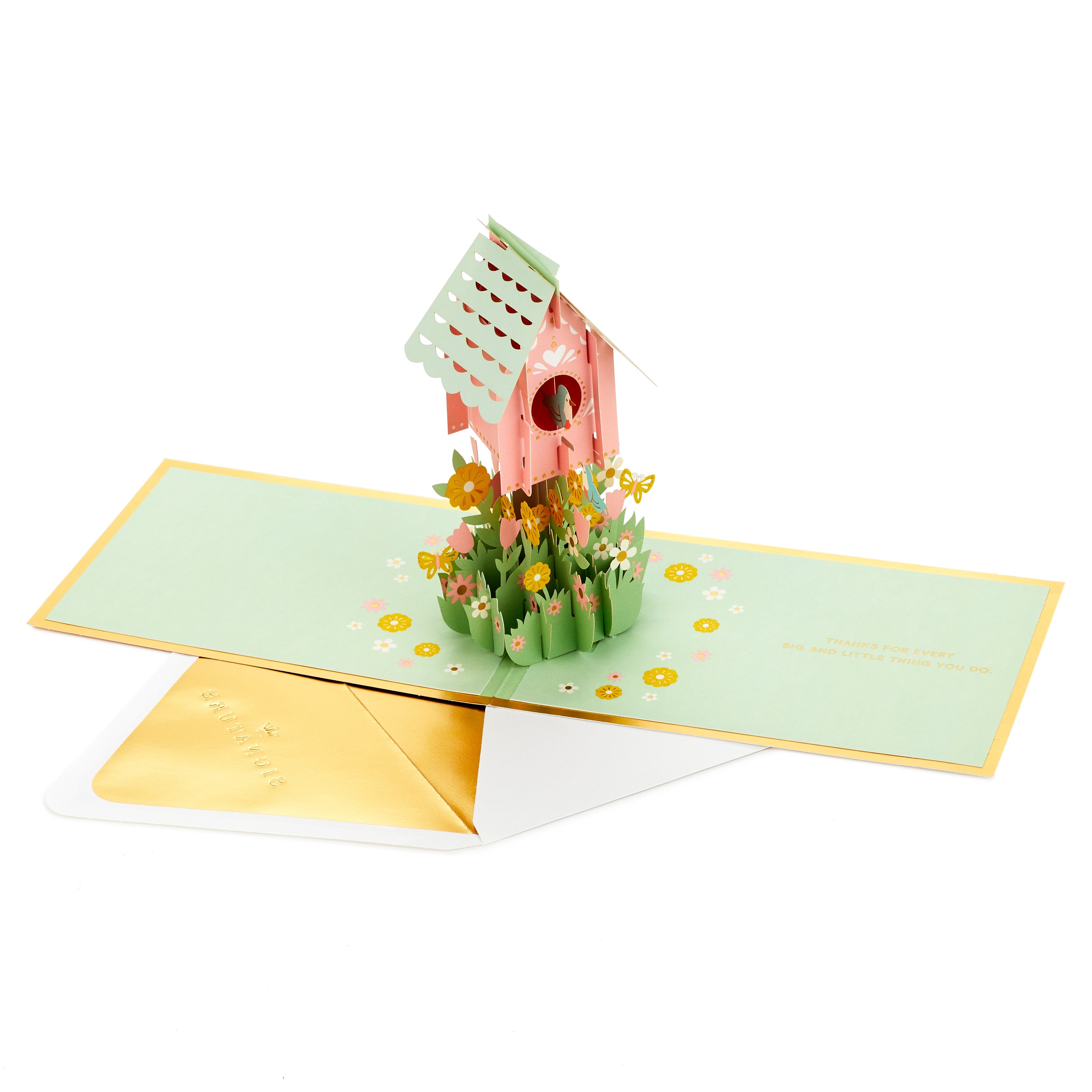 Signature Paper Wonder Pop Up Mothers Day Card or Birthday Card for Mom (Birdhouse)