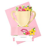 Pop Up Mothers Day Card (Displayable World's Best Mom Trophy)