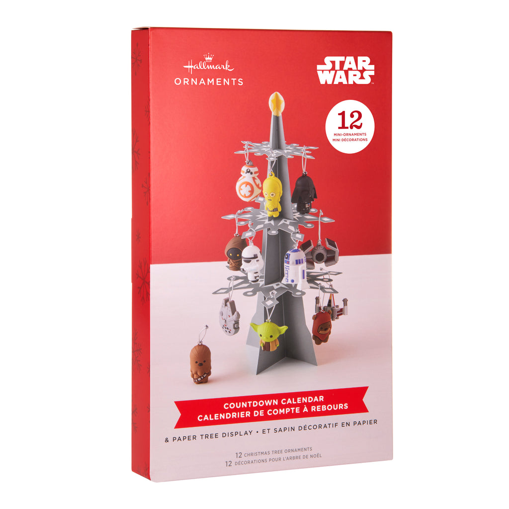 Star Wars Countdown Calendar Miniature Christmas Tree Set With 12 Mini Christmas Ornaments
