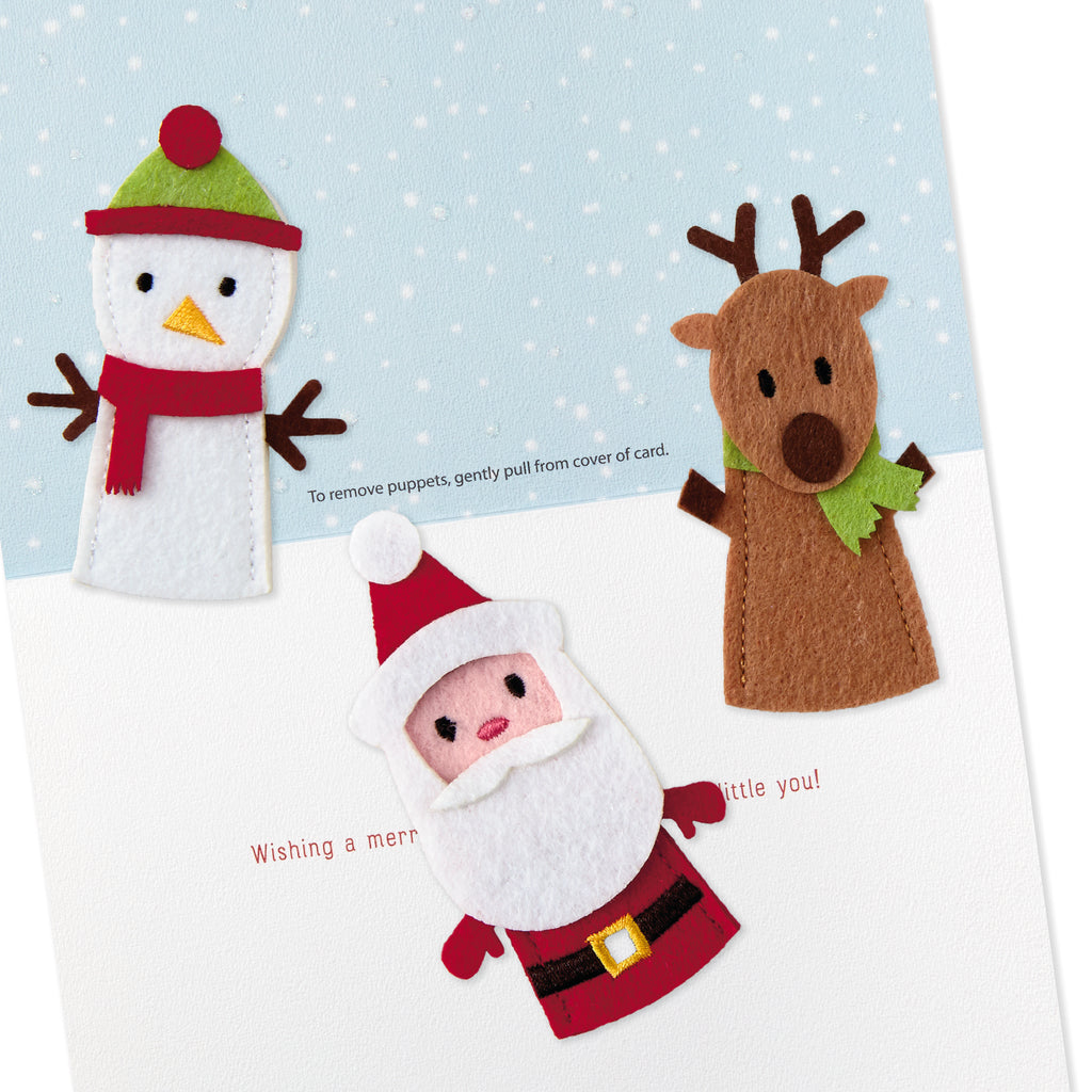 Signature Christmas Card for Kid (Removable Finger Puppets)