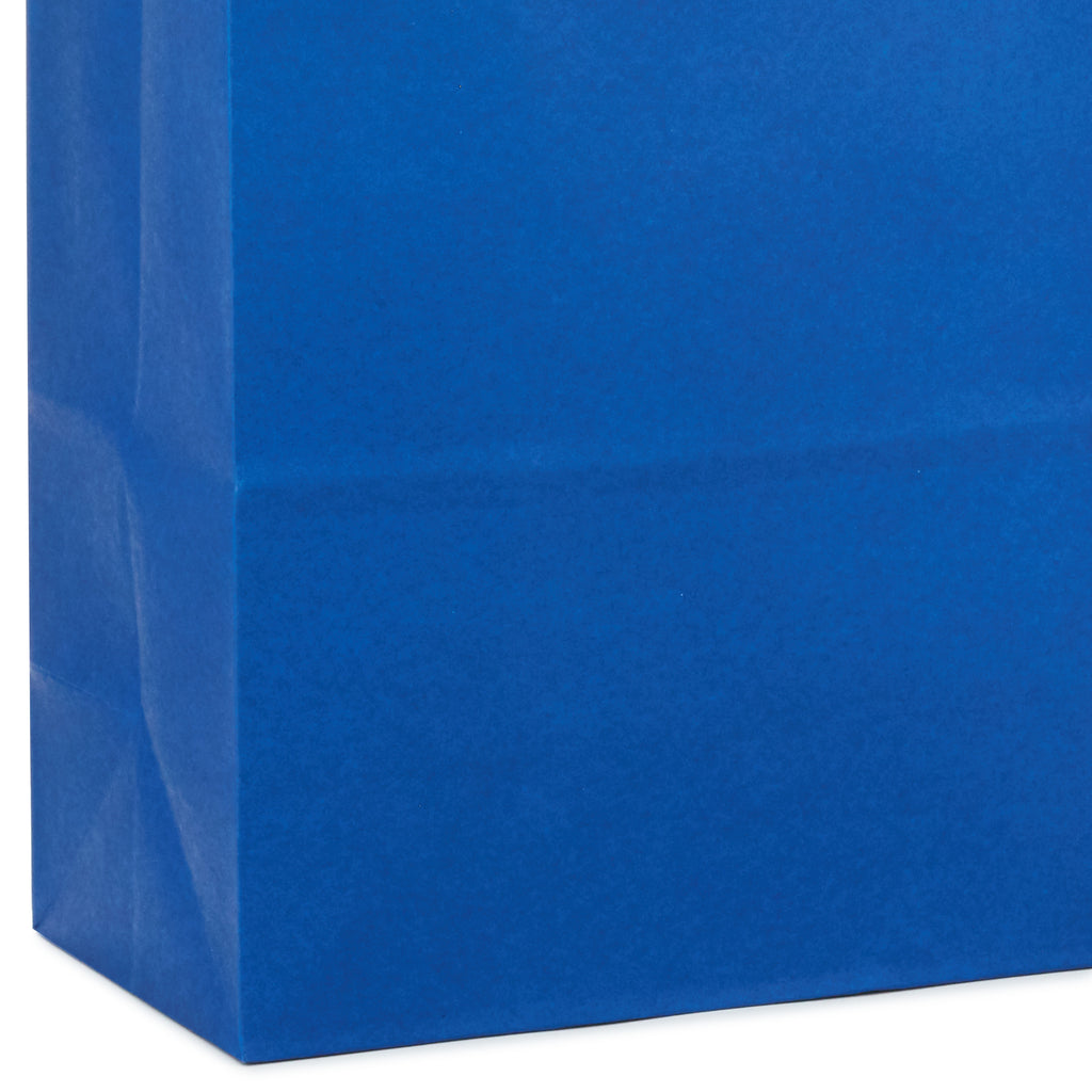 12" Large Paper Gift Bag Assortment, Pack of 12 in Blues, Red, Yellow, Black - Solids and Geometric Patterns for Birthdays, Father's Day, Holidays and More