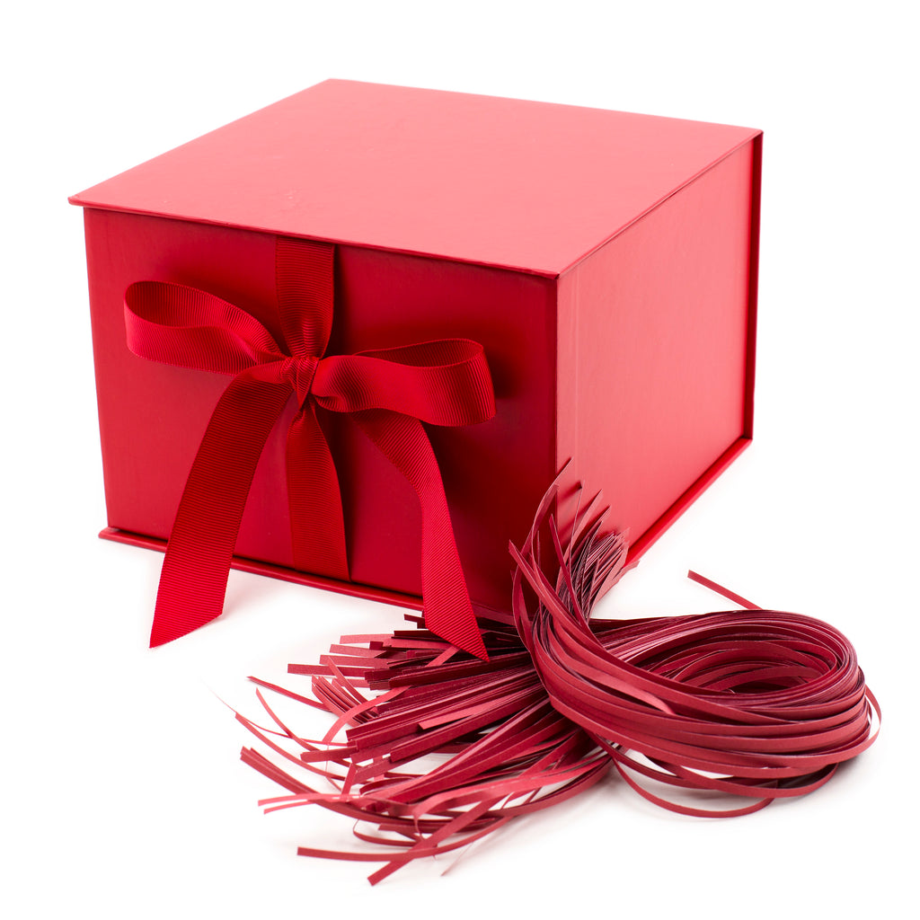 Hallmark 7" Large Gift Box with Fill (Red) for Birthdays, Christmas, Bridal Showers, Weddings, Baby Showers and More