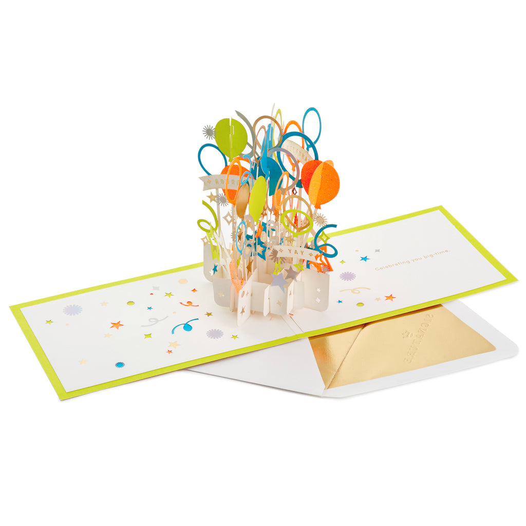 Signature Paper Wonder Pop Up Congratulations Card or Birthday Card (Celebrate)