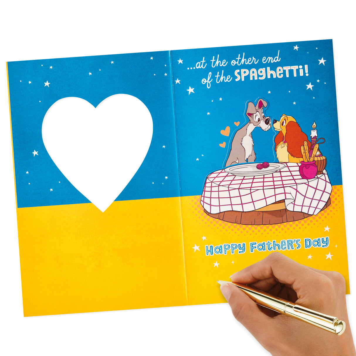 Father's Day Card for Husband (Interactive Kiss Disney Lady and The Tramp)