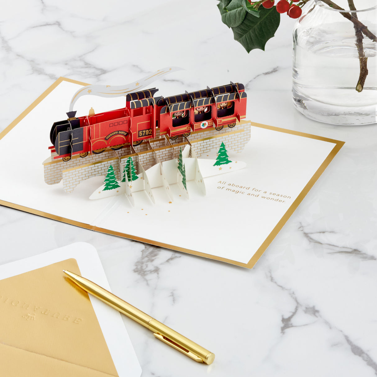 Signature Paper Wonder Harry Potter Pop Up Holiday Card (Hogwarts Express)