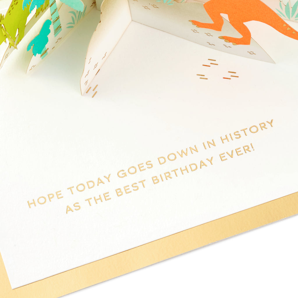 Signature Paper Wonder Pop Up Birthday Card (Dinosaurs)
