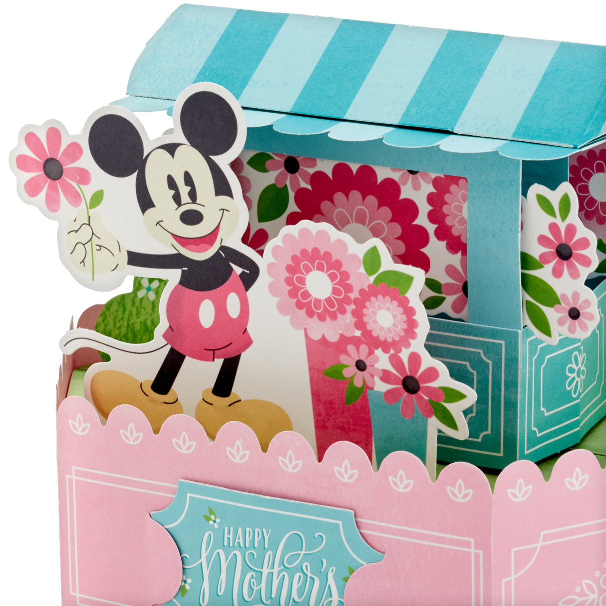 Paper Wonder Pop Up Mothers Day Card (Mickey Mouse Flower Cart)
