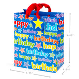 9" Medium Birthday Gift Bag with Tissue Paper (Blue Happy Birthday)