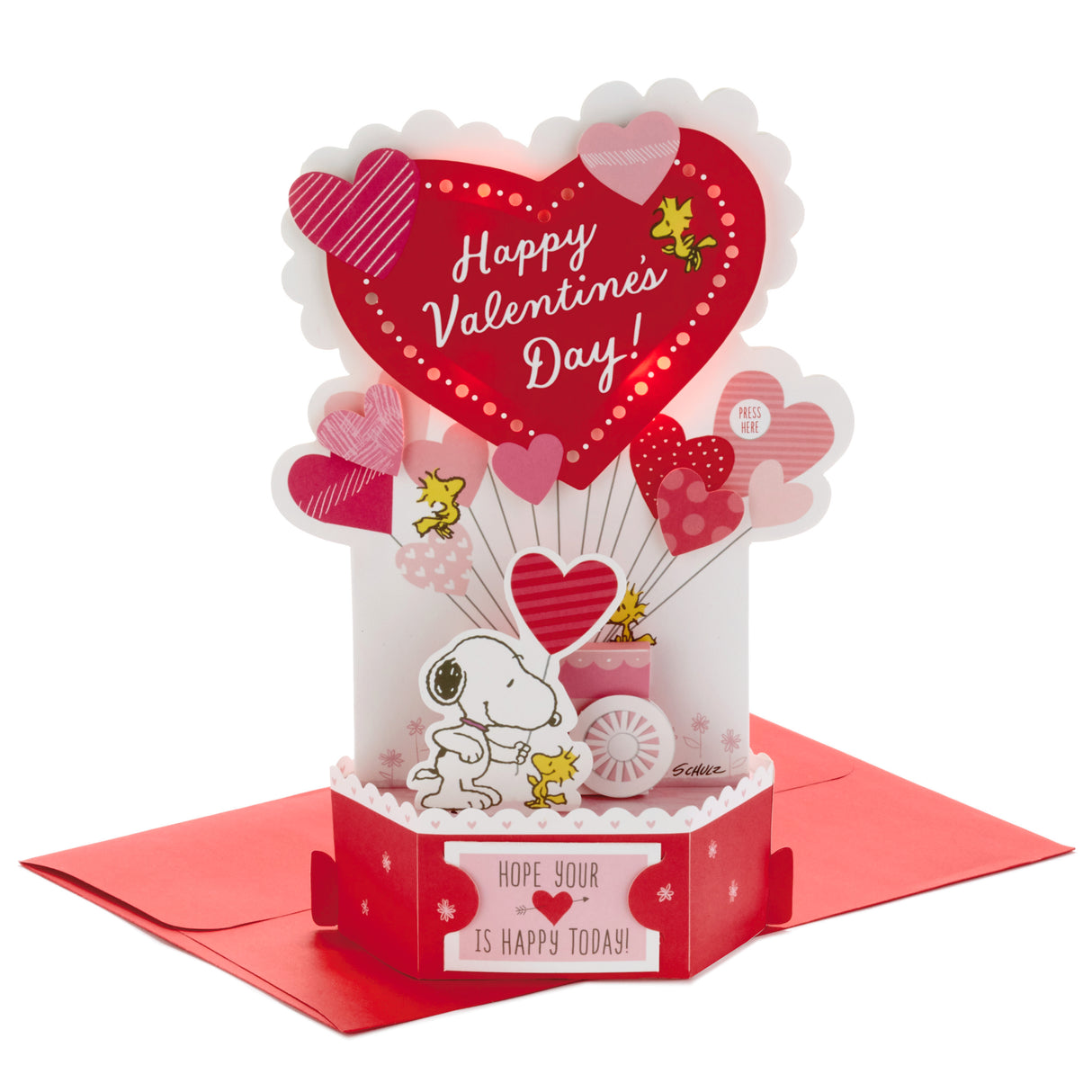 Paper Wonder Musical Peanuts Pop Up Valentines Day Card (Plays Linus and Lucy)