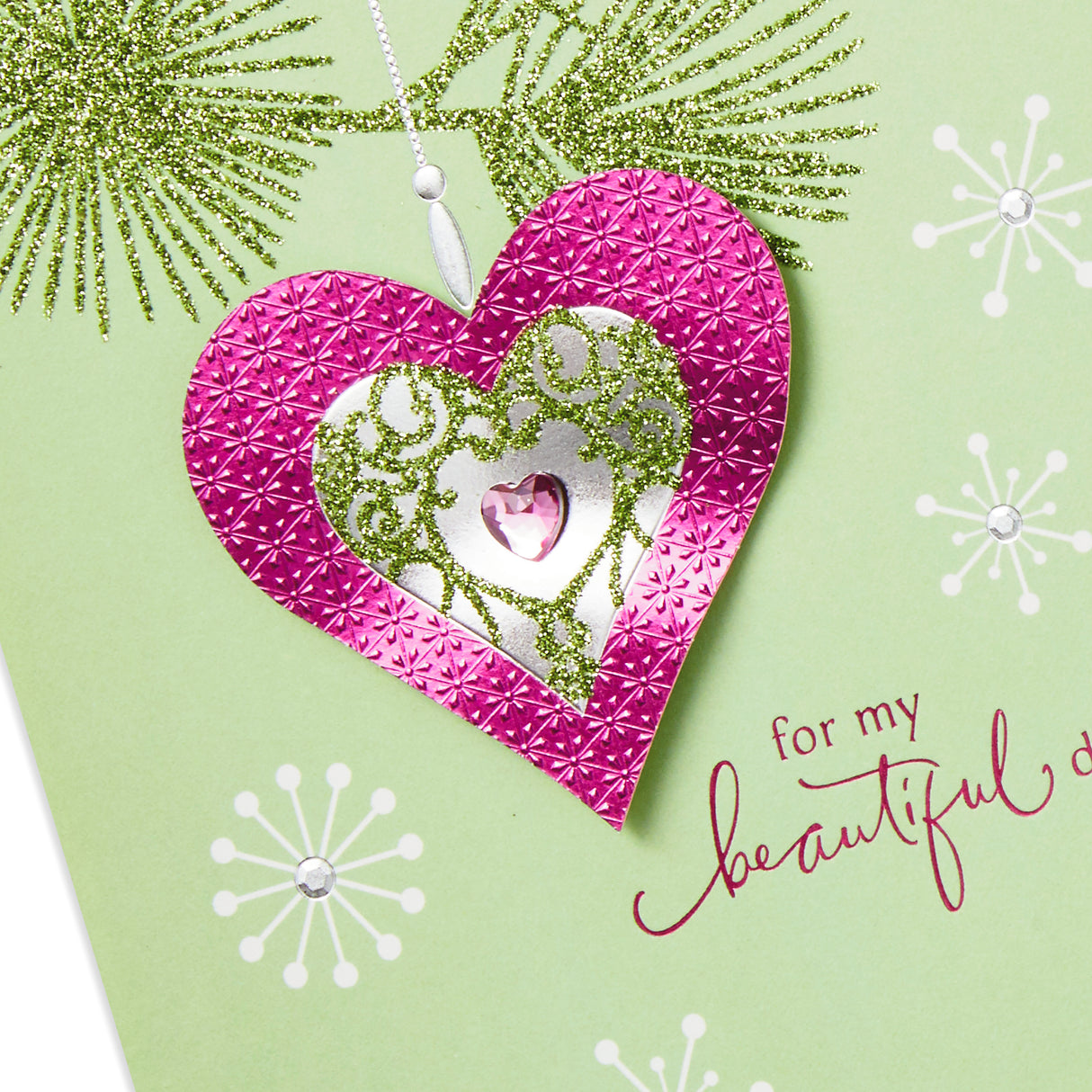 Christmas Card for Daughter (Heart Ornament)