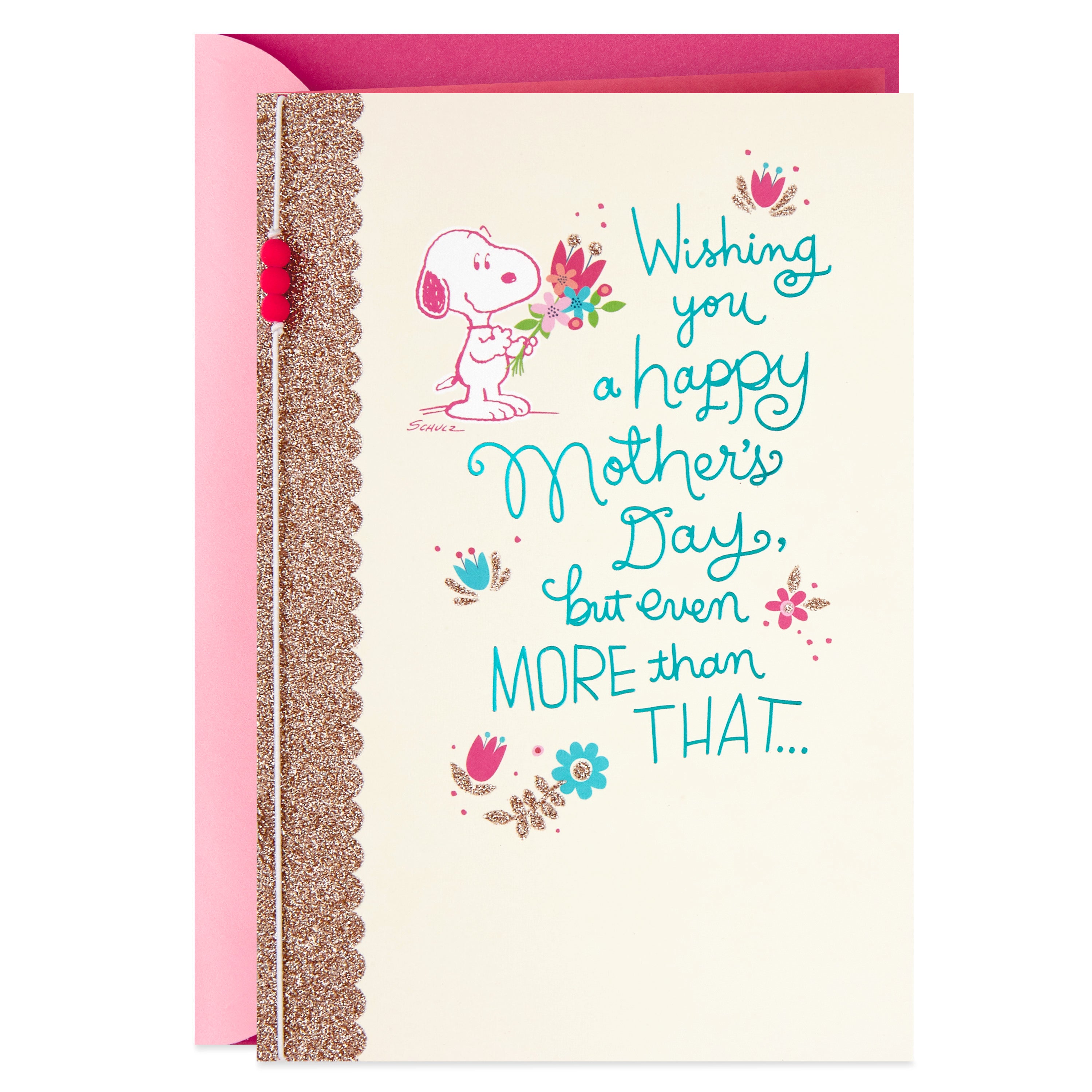 Peanuts Mother's Day Card (Snoopy with Flowers)