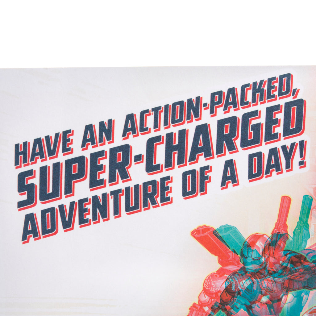 Avengers Birthday Card with 3D Stickers and Glasses (Avengers Assemble!)