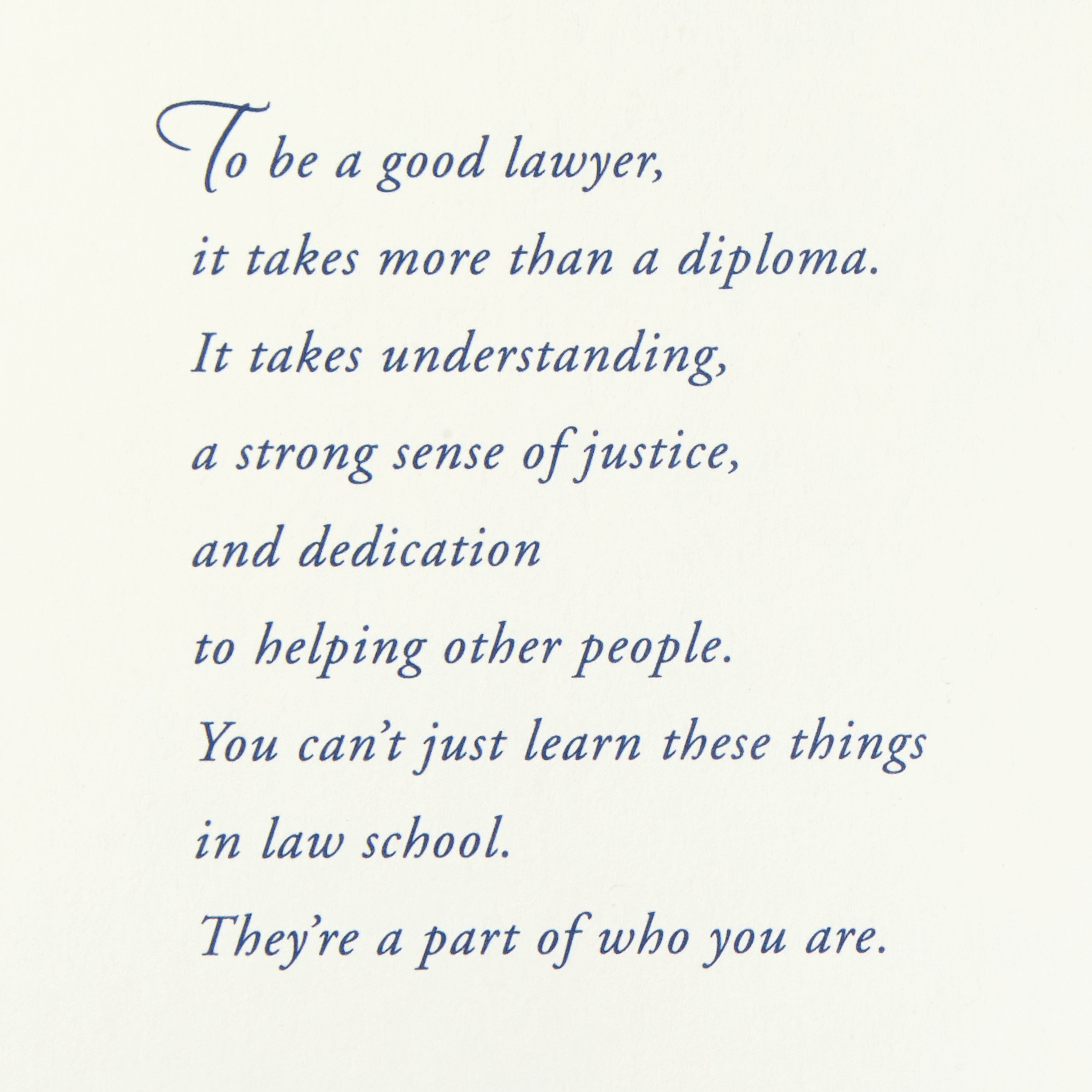 Law School Graduation Card (To Be a Good Lawyer)
