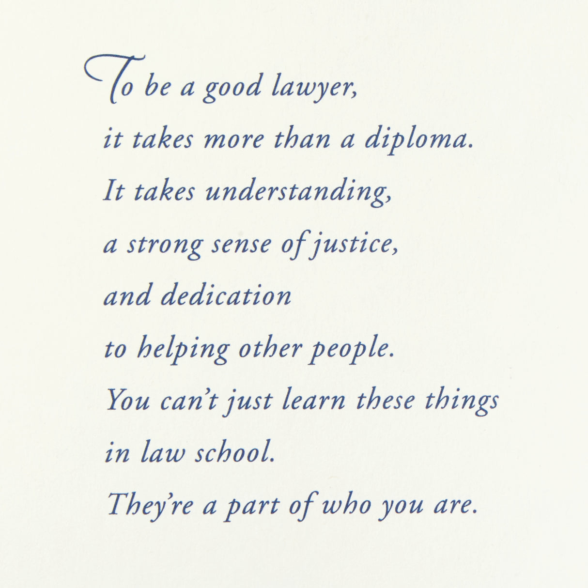 Law School Graduation Card (To Be a Good Lawyer)