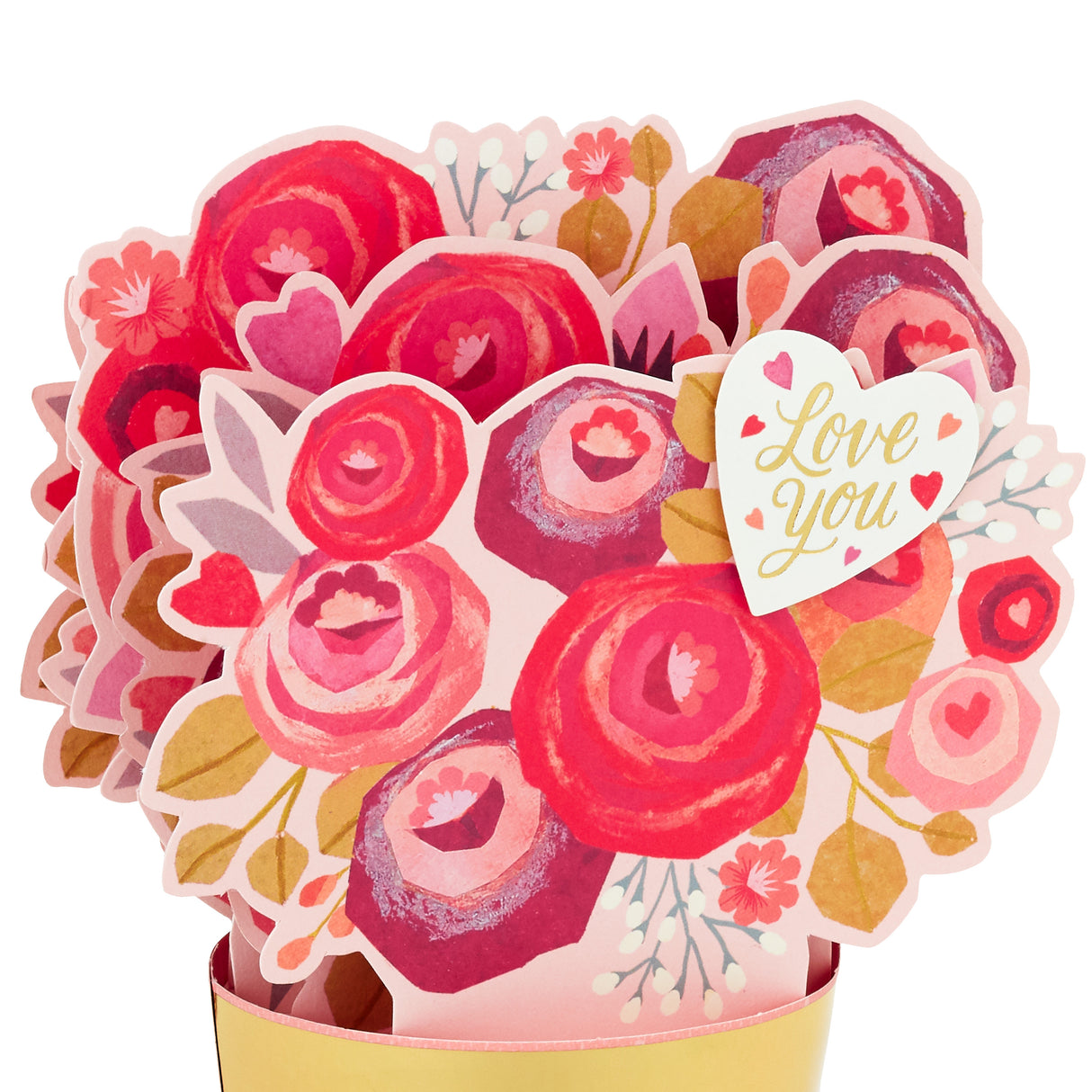 Paper Wonder Pop Up Valentines Day Card, Displayable Bouquet (Love You)