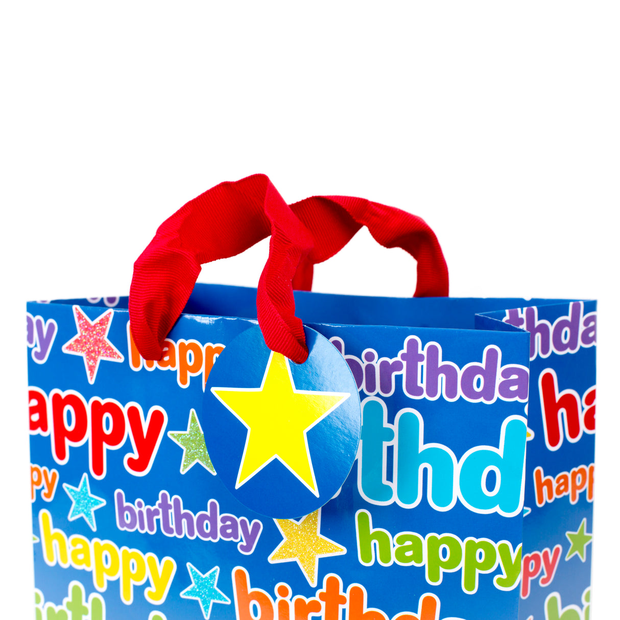 9" Medium Birthday Gift Bag with Tissue Paper (Blue Happy Birthday)