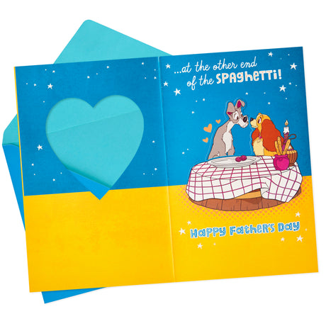 Father's Day Card for Husband (Interactive Kiss Disney Lady and The Tramp)