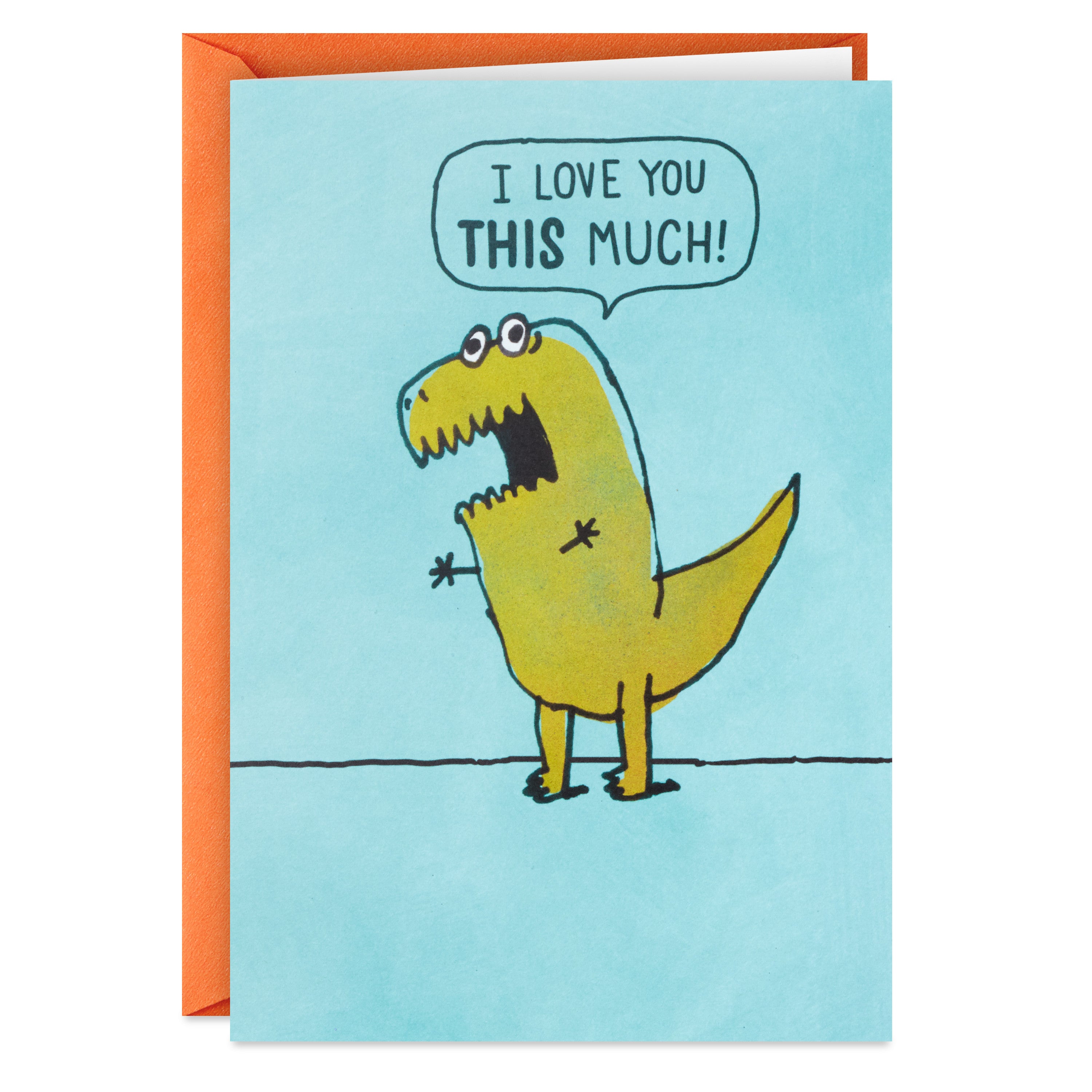 Shoebox Funny Love Card, Anniversary Card, or Birthday Card (T Rex Arms)