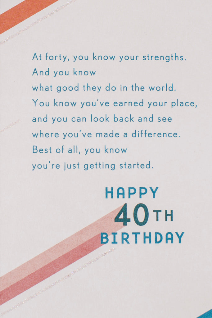 40th Birthday Greeting Card (Beams)