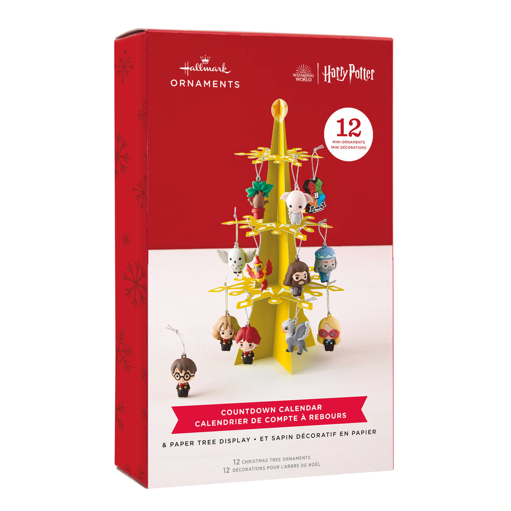 Harry Potter Countdown Calendar Miniature Christmas Tree Set With 12 Mini Ornaments