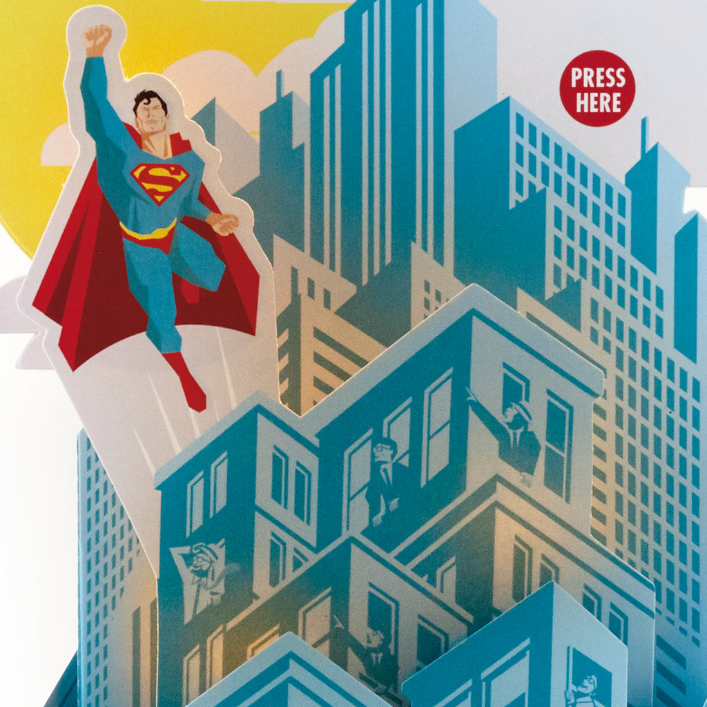 Paper Wonder Superman Pop Up Birthday Card with Music (Plays Superman Theme)